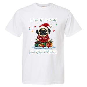 Pug Christmas Tree Lights Decorations Dog Lover Xmas Funny Gift Great Gift Garment-Dyed Heavyweight T-Shirt