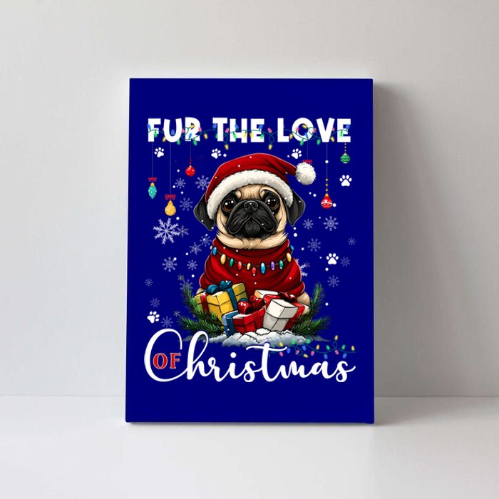 Pug Christmas Tree Lights Decorations Dog Lover Xmas Funny Gift Canvas