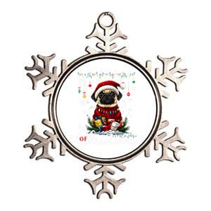 Pug Christmas Tree Lights Decorations Dog Lover Xmas Funny Gift Metallic Star Ornament