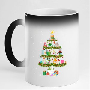 Pharmacy Christmas Tree Medication Pharmacist Fun Gift Idea Gift 11oz Black Color Changing Mug