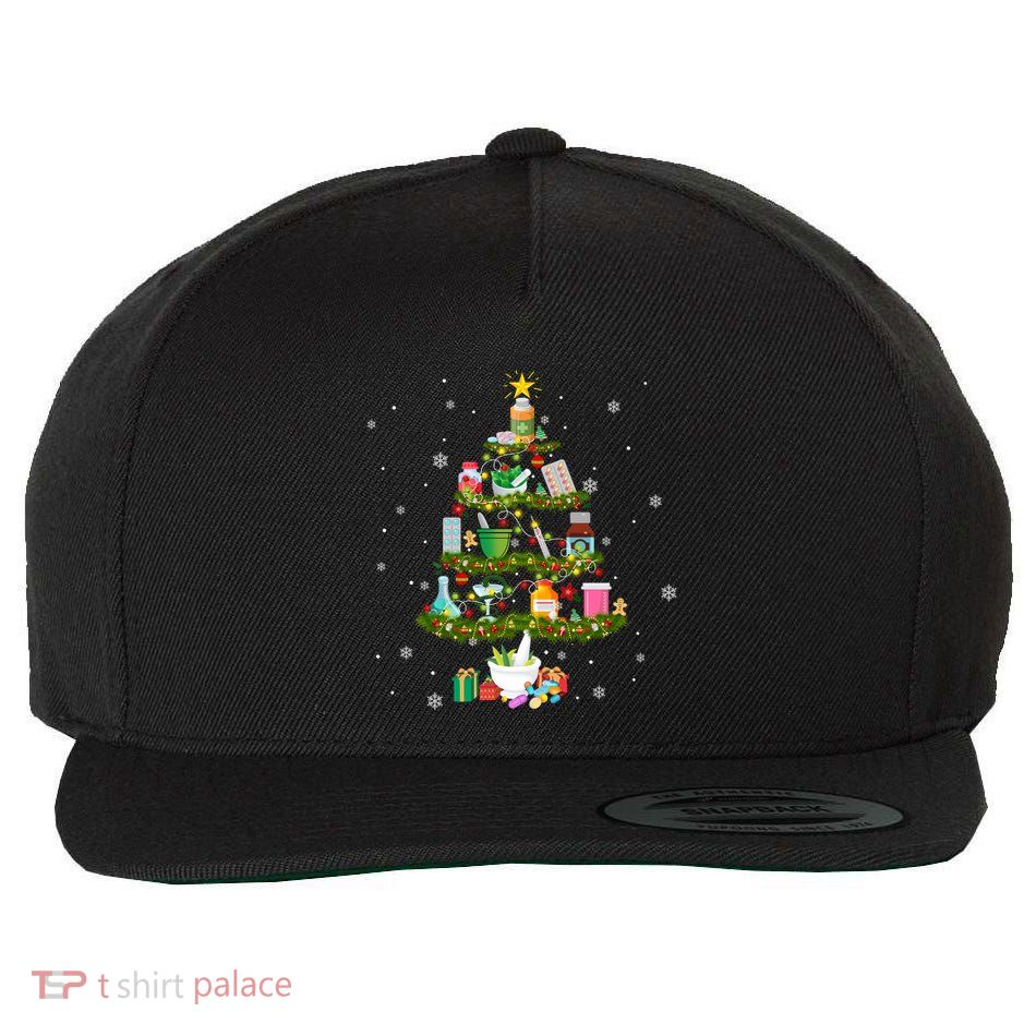 Pharmacy Christmas Tree Medication Pharmacist Fun Gift Idea Gift Wool Snapback Cap