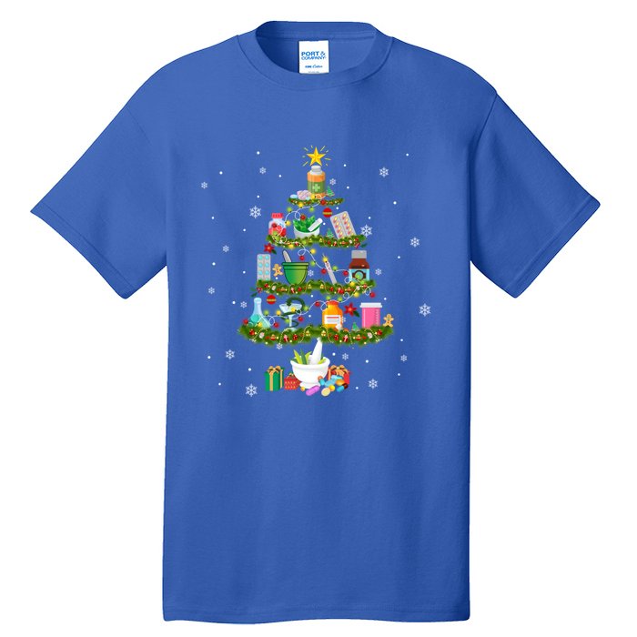 Pharmacy Christmas Tree Medication Pharmacist Fun Gift Idea Gift Tall T-Shirt