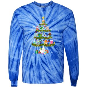 Pharmacy Christmas Tree Medication Pharmacist Fun Gift Idea Gift Tie-Dye Long Sleeve Shirt