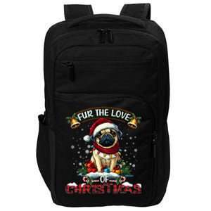 Pug Christmas Tree Lights Decorations Dog Lover Xmas Funny Gift Impact Tech Backpack