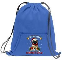 Pug Christmas Tree Lights Decorations Dog Lover Xmas Funny Gift Sweatshirt Cinch Pack Bag