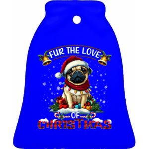 Pug Christmas Tree Lights Decorations Dog Lover Xmas Funny Gift Ceramic Bell Ornament