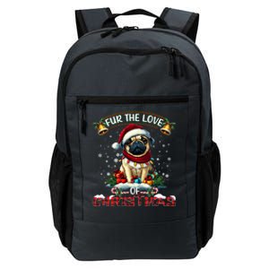 Pug Christmas Tree Lights Decorations Dog Lover Xmas Funny Gift Daily Commute Backpack