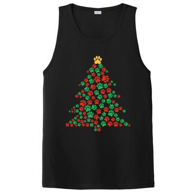 Paws Christmas Tree Santa Fun Celebration Funny Gift Family Cool Gift PosiCharge Competitor Tank