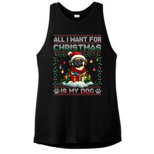 Pug Christmas Tree Lights Decorations Dog Lover Xmas Funny Gift Great Gift Ladies PosiCharge Tri-Blend Wicking Tank