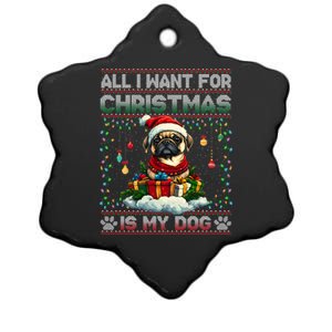 Pug Christmas Tree Lights Decorations Dog Lover Xmas Funny Gift Great Gift Ceramic Star Ornament