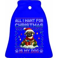 Pug Christmas Tree Lights Decorations Dog Lover Xmas Funny Gift Great Gift Ceramic Bell Ornament