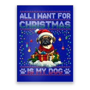 Pug Christmas Tree Lights Decorations Dog Lover Xmas Funny Gift Great Gift Poster