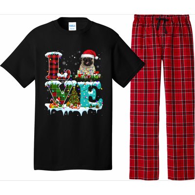 Pug Christmas Tree Lights Santa Dog Xmas Great Gift Pajama Set