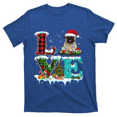 Pug Christmas Tree Lights Santa Dog Xmas Great Gift T-Shirt