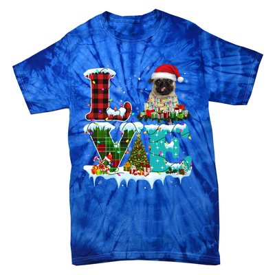 Pug Christmas Tree Lights Santa Dog Xmas Great Gift Tie-Dye T-Shirt