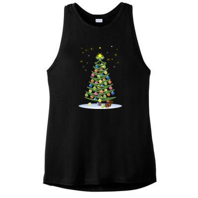 Pickleball Christmas Tree | Pickleball Holiday Gift | Christmas Tree | Holiday Ladies PosiCharge Tri-Blend Wicking Tank