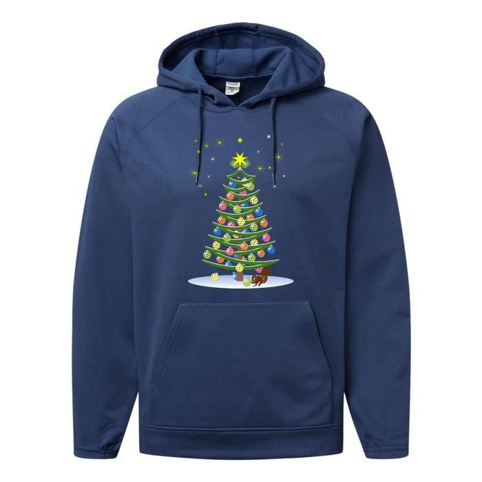 Pickleball Christmas Tree | Pickleball Holiday Gift | Christmas Tree | Holiday Performance Fleece Hoodie