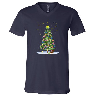 Pickleball Christmas Tree | Pickleball Holiday Gift | Christmas Tree | Holiday V-Neck T-Shirt