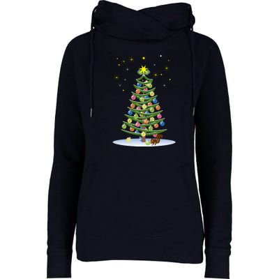 Pickleball Christmas Tree | Pickleball Holiday Gift | Christmas Tree | Holiday Womens Funnel Neck Pullover Hood