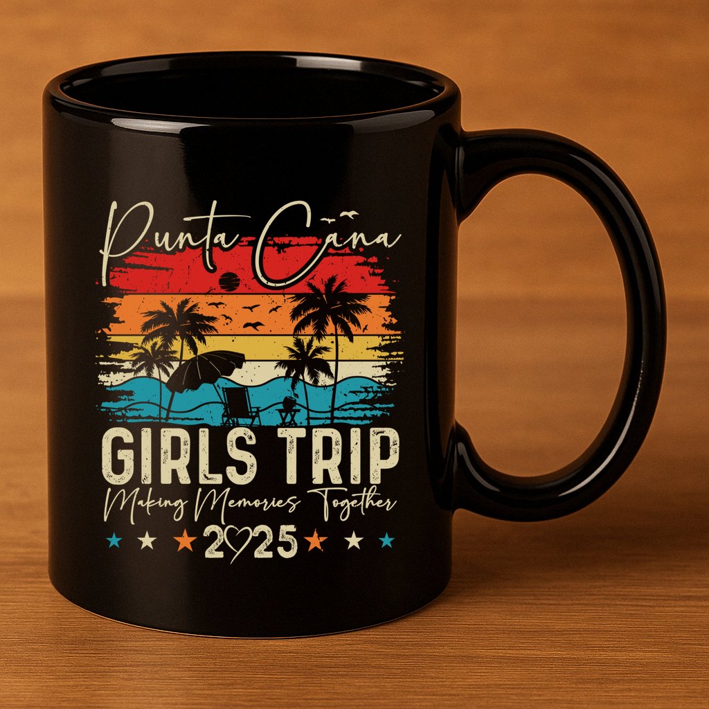 Punta Cana Trip 2025 Vacation Summer Matching Group Gift 11oz C Handle Ceramic Mug