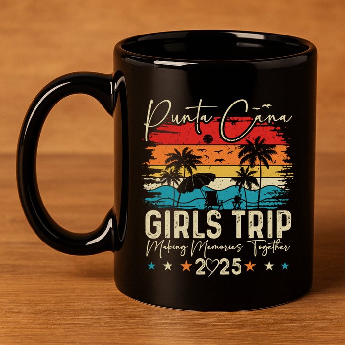 Punta Cana Trip 2025 Vacation Summer Matching Group Gift 11oz C Handle Ceramic Mug
