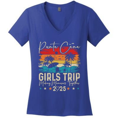 Punta Cana Trip 2025 Vacation Summer Matching Group Gift Women's V-Neck T-Shirt