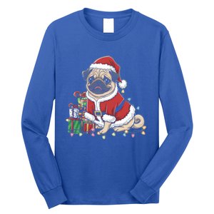 Pug Christmas Tree Xmas Lights For Pug Animal Dog Lover Cool Gift Long Sleeve Shirt