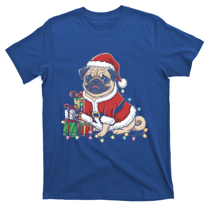 Pug Christmas Tree Xmas Lights For Pug Animal Dog Lover Cool Gift T-Shirt