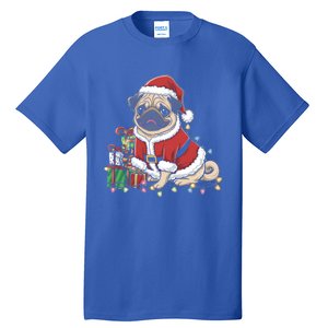 Pug Christmas Tree Xmas Lights For Pug Animal Dog Lover Cool Gift Tall T-Shirt