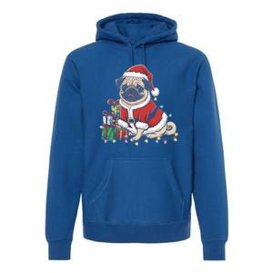 Pug Christmas Tree Xmas Lights For Pug Animal Dog Lover Cool Gift Premium Hoodie