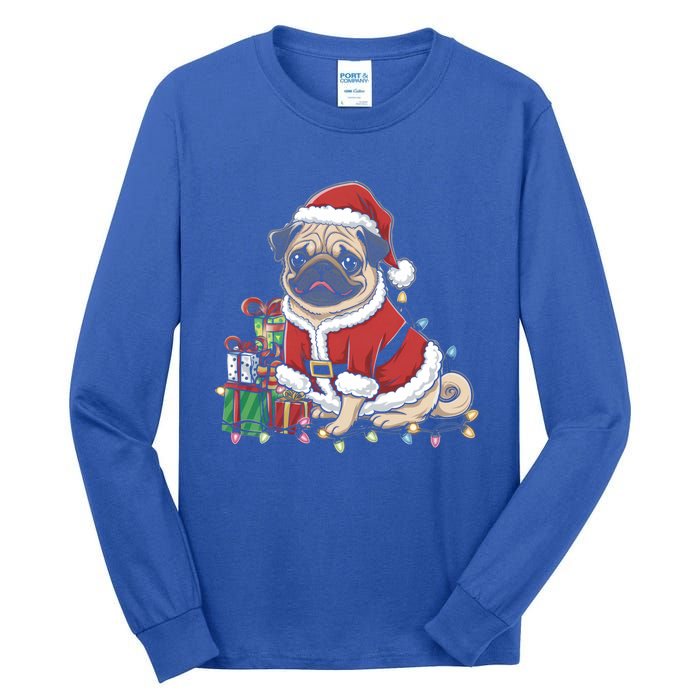 Pug Christmas Tree Xmas Lights For Pug Animal Dog Lover Cool Gift Tall Long Sleeve T-Shirt