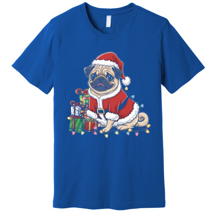 Pug Christmas Tree Xmas Lights For Pug Animal Dog Lover Cool Gift Premium T-Shirt