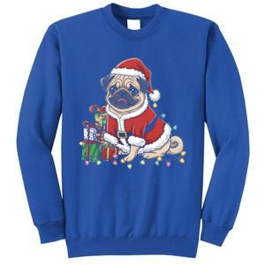 Pug Christmas Tree Xmas Lights For Pug Animal Dog Lover Cool Gift Tall Sweatshirt