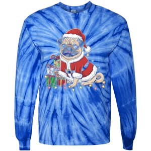 Pug Christmas Tree Xmas Lights For Pug Animal Dog Lover Cool Gift Tie-Dye Long Sleeve Shirt