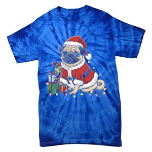 Pug Christmas Tree Xmas Lights For Pug Animal Dog Lover Cool Gift Tie-Dye T-Shirt