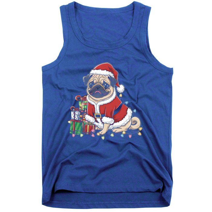 Pug Christmas Tree Xmas Lights For Pug Animal Dog Lover Cool Gift Tank Top