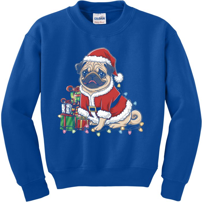 Pug Christmas Tree Xmas Lights For Pug Animal Dog Lover Cool Gift Kids Sweatshirt