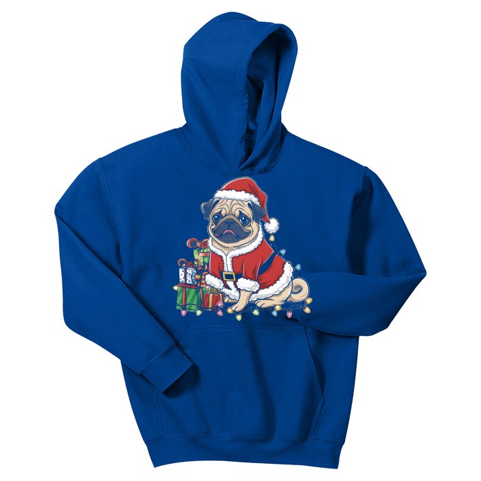 Pug Christmas Tree Xmas Lights For Pug Animal Dog Lover Cool Gift Kids Hoodie