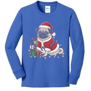 Pug Christmas Tree Xmas Lights For Pug Animal Dog Lover Cool Gift Kids Long Sleeve Shirt