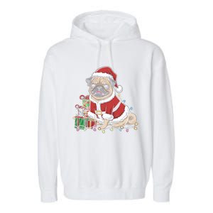 Pug Christmas Tree Xmas Lights For Pug Animal Dog Lover Cool Gift Garment-Dyed Fleece Hoodie