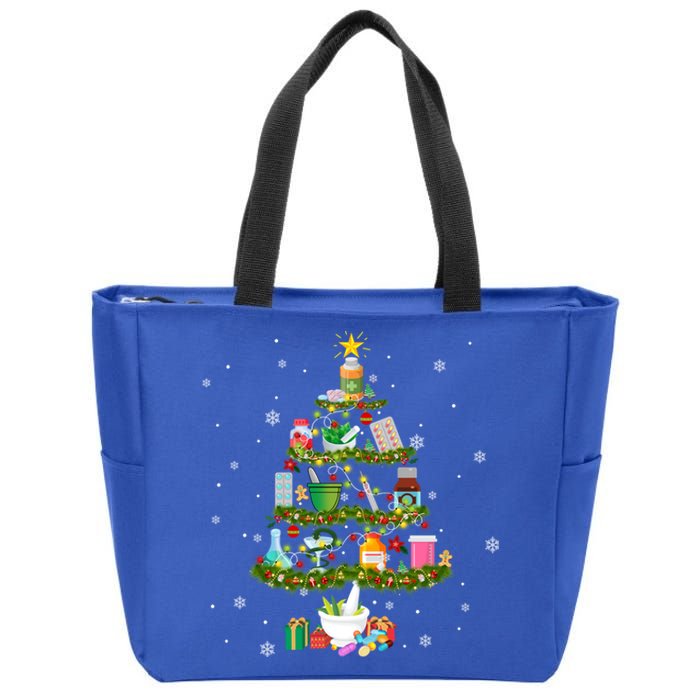 Pharmacy Christmas Tree Medication Pharmacist Fun Gift Idea Gift Zip Tote Bag