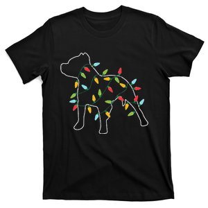 Pitbull Christmas Tree Light Pajama Xmas Dog lover T-Shirt