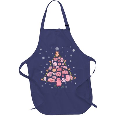 Pig Christmas Tree Full-Length Apron With Pockets
