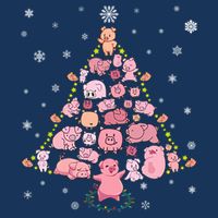 Pig Christmas Tree Apron