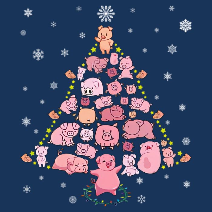 Pig Christmas Tree Apron