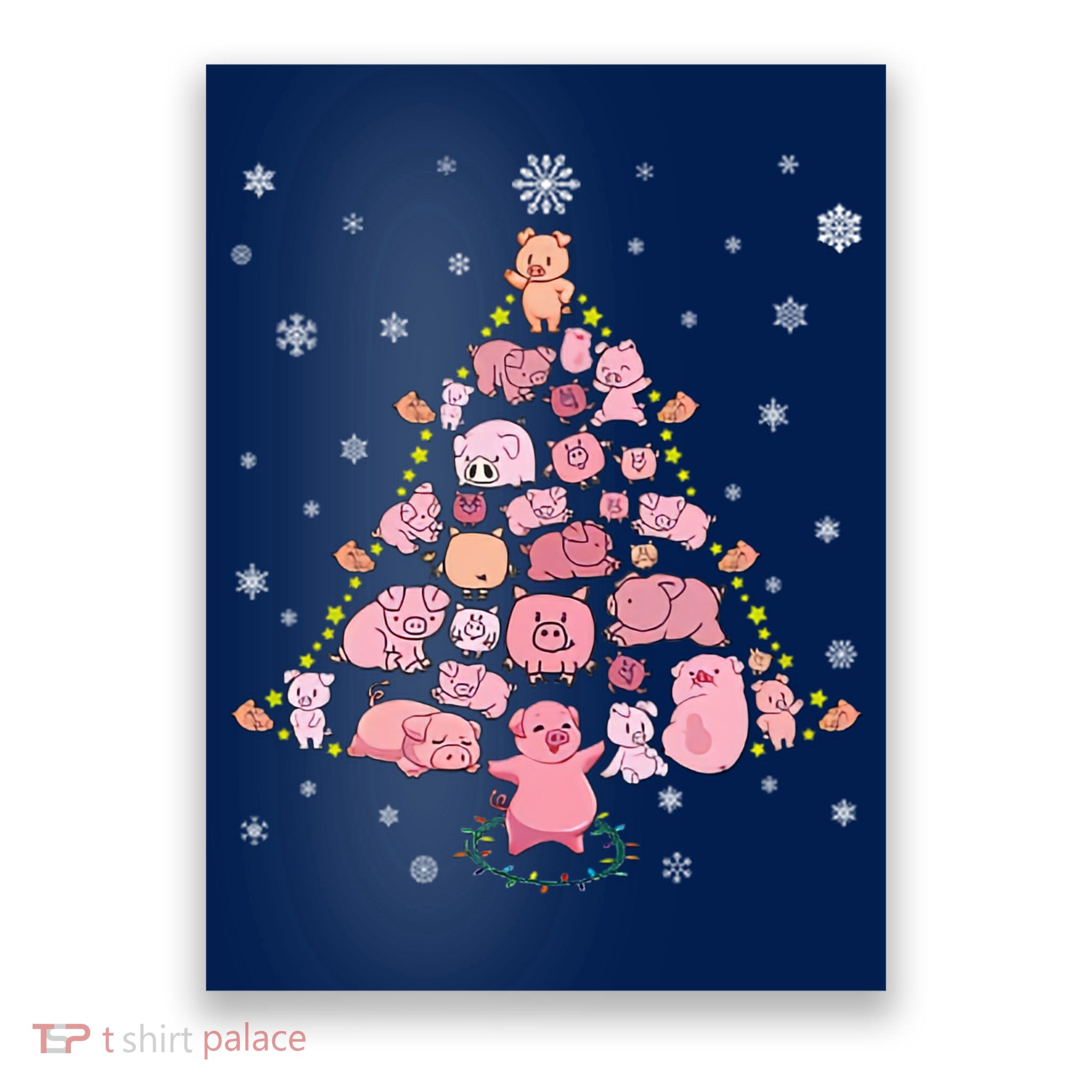 Pig Christmas Tree Poster