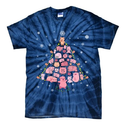 Pig Christmas Tree Tie-Dye T-Shirt
