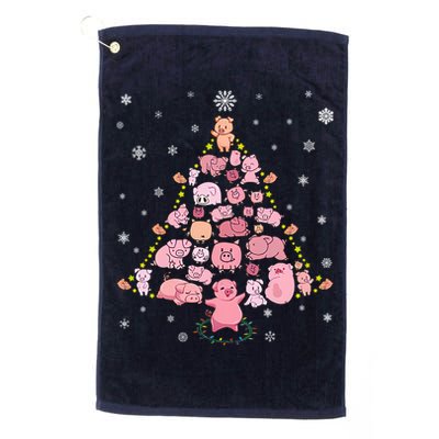 Pig Christmas Tree Golf Towel