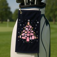 Pig Christmas Tree Golf Towel