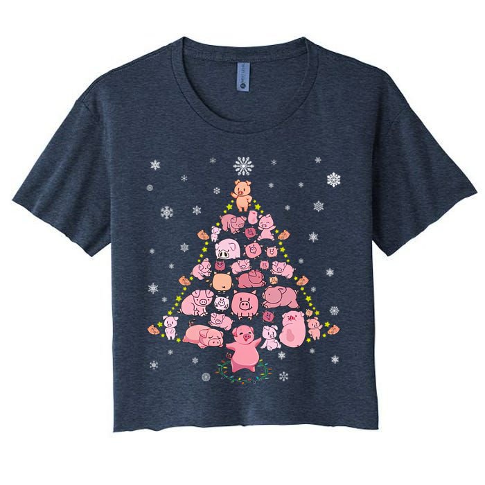 Pig Christmas Tree Crop Top